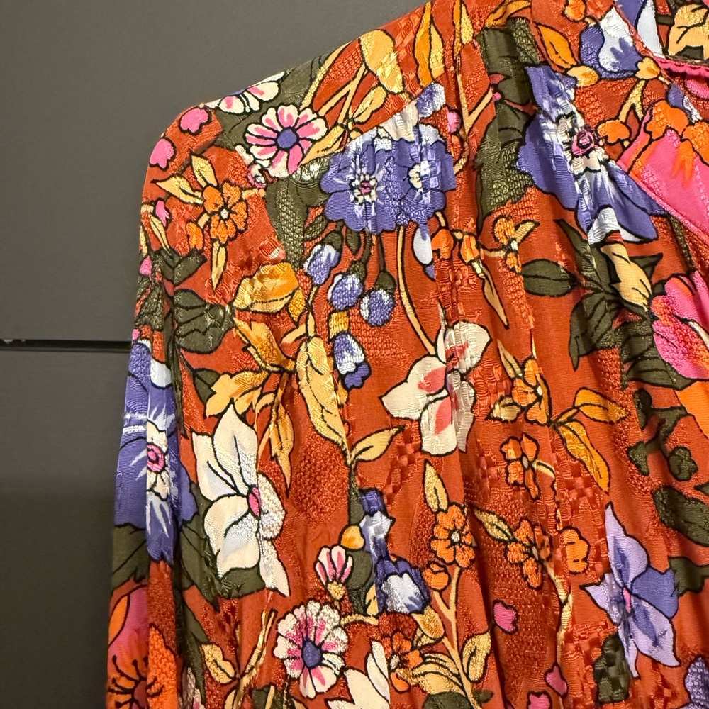 Anthropologie Multicolor Floral Long Sleeve Dress - Picture 4 of 6